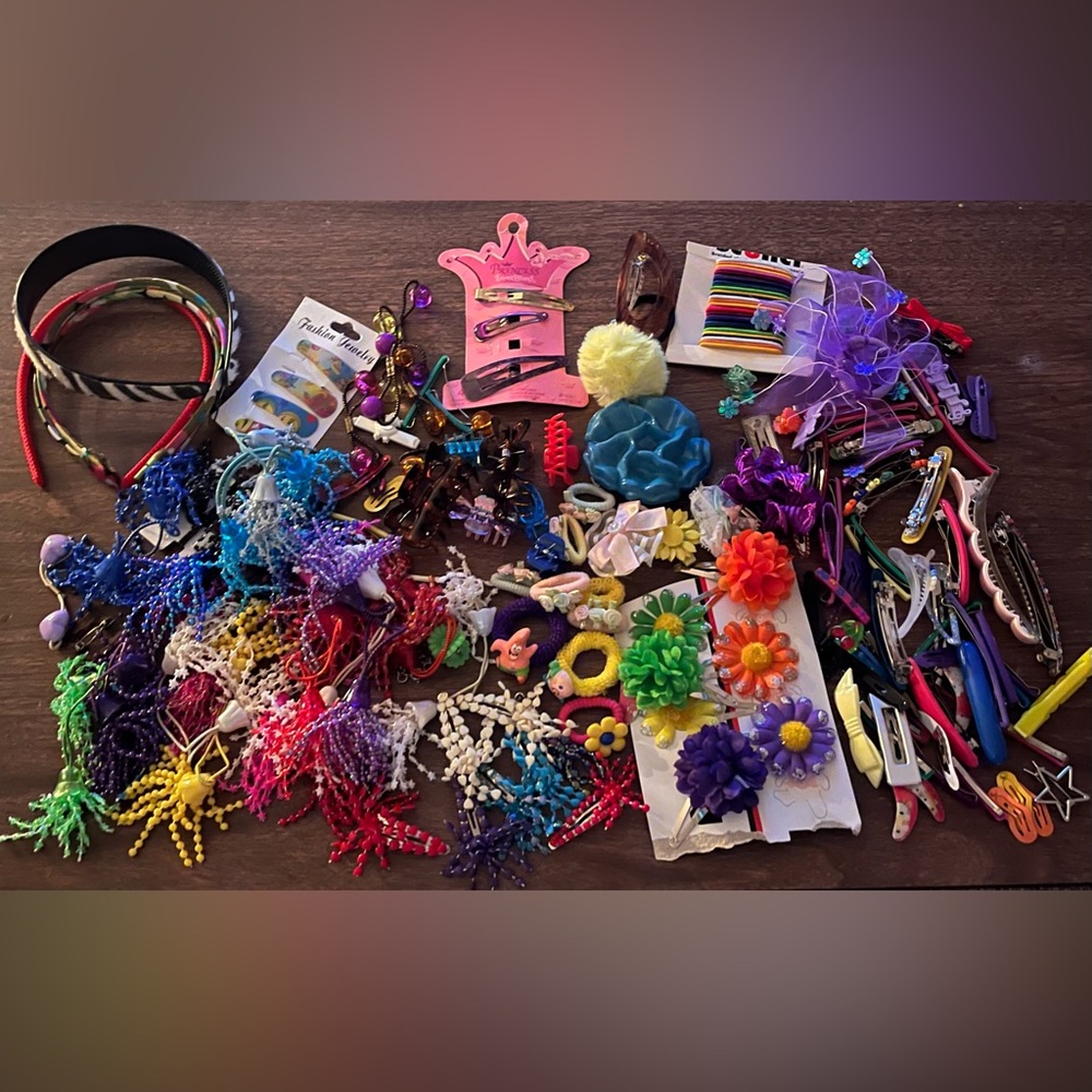 Vintage 90’s- 2000s y2k Multicolor Hair Accessories Collection bulk lot